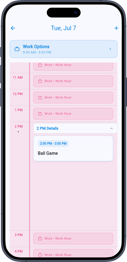 /plan day details timeline